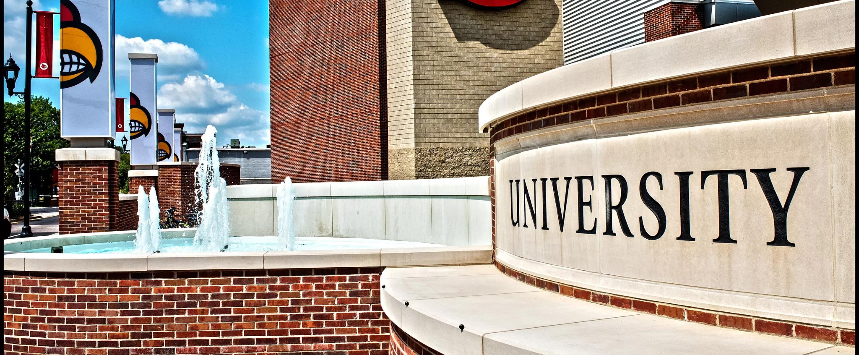 Fountains outside of the Natatorium
