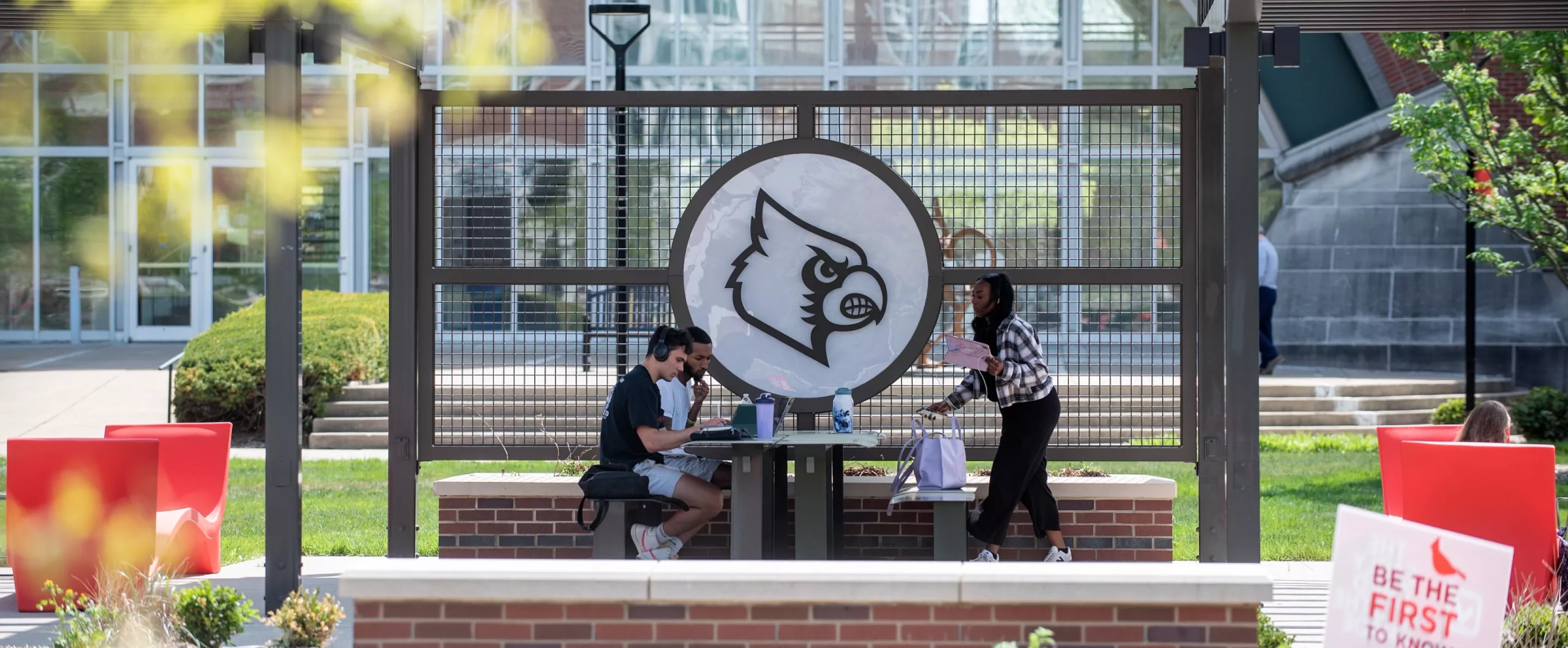 Students working at a table at the 2020 Pavilion