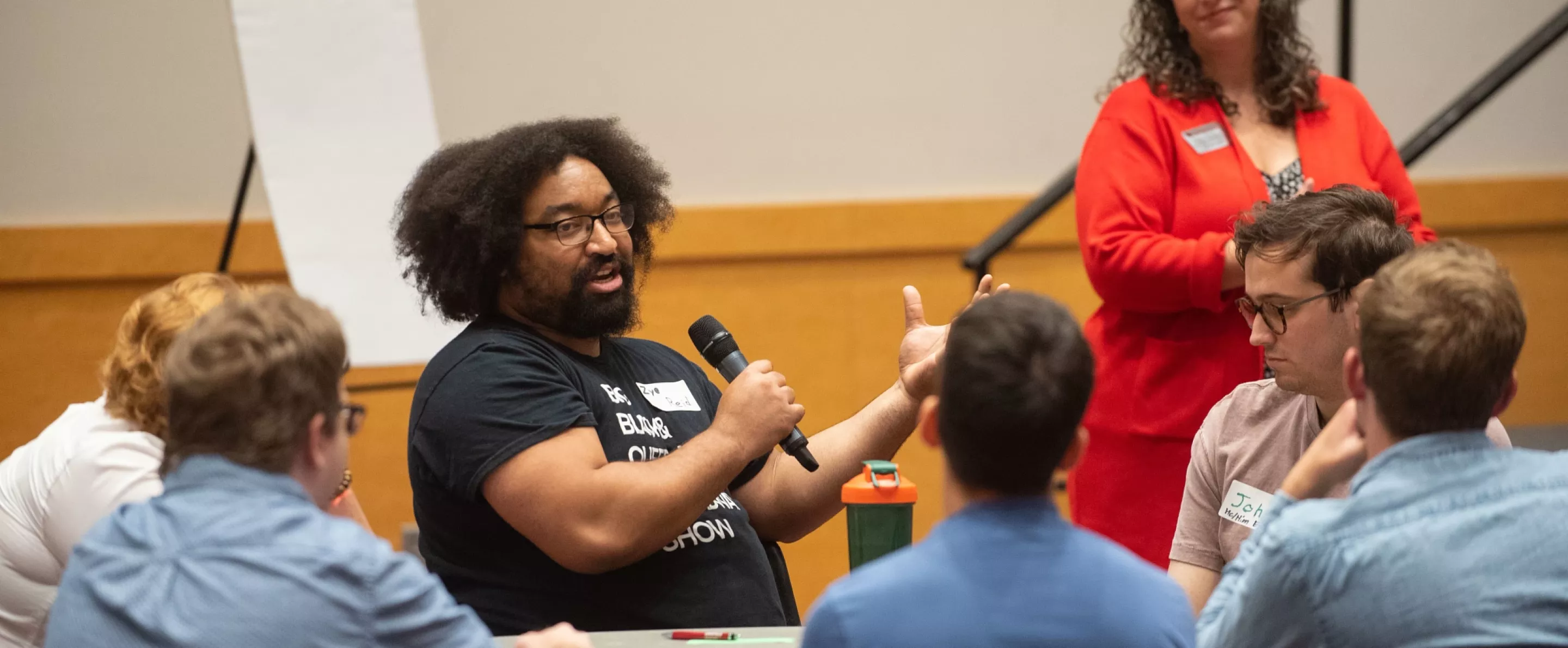 GTA speaking during orientation