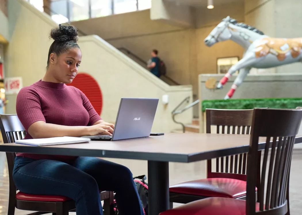Business student studying