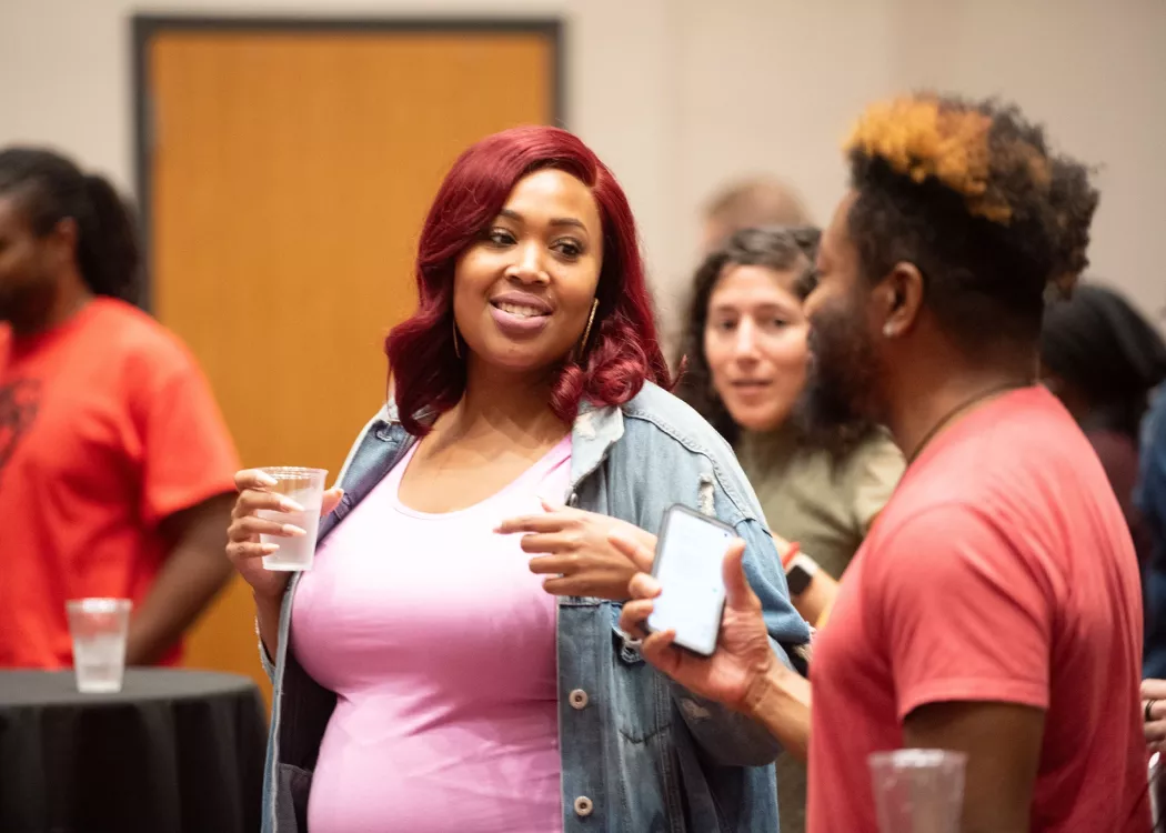 Students attending Cardinal Connections. 