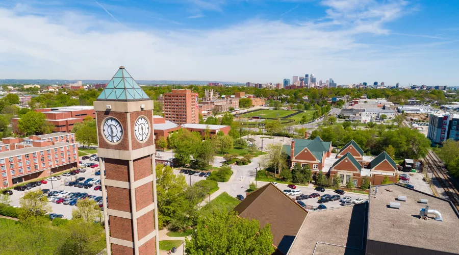 SAC Clock tower looking north towards downtown