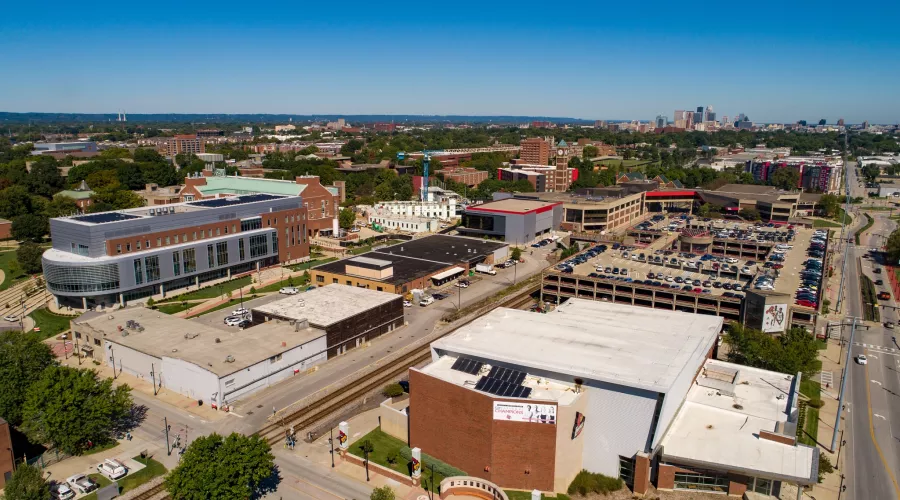 Aerial view of campus