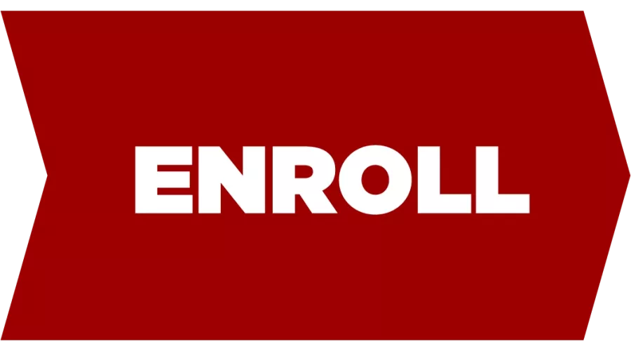Arrow with text "Enroll"