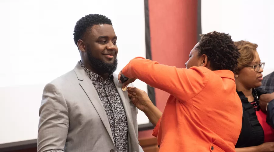 Graduate student pinning ceremony.