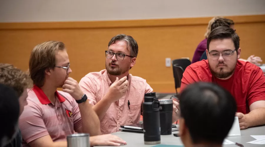 Student Speaking during workshop